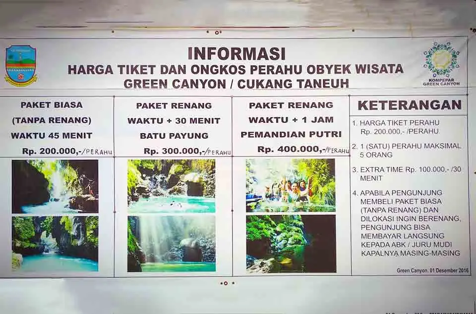 harga paket body rafting Green Canyon
