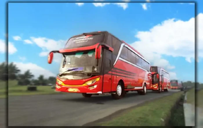 kursi lebar dan karaoke pada bus pariwisata Tangerang