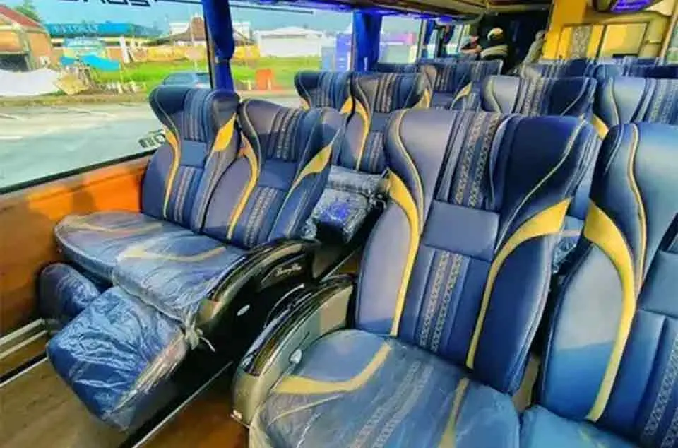 denah kursi bus pariwisata eksekutif terbaru