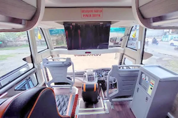 bus pariwisata Bekasi dengan TV LED dan audio premium