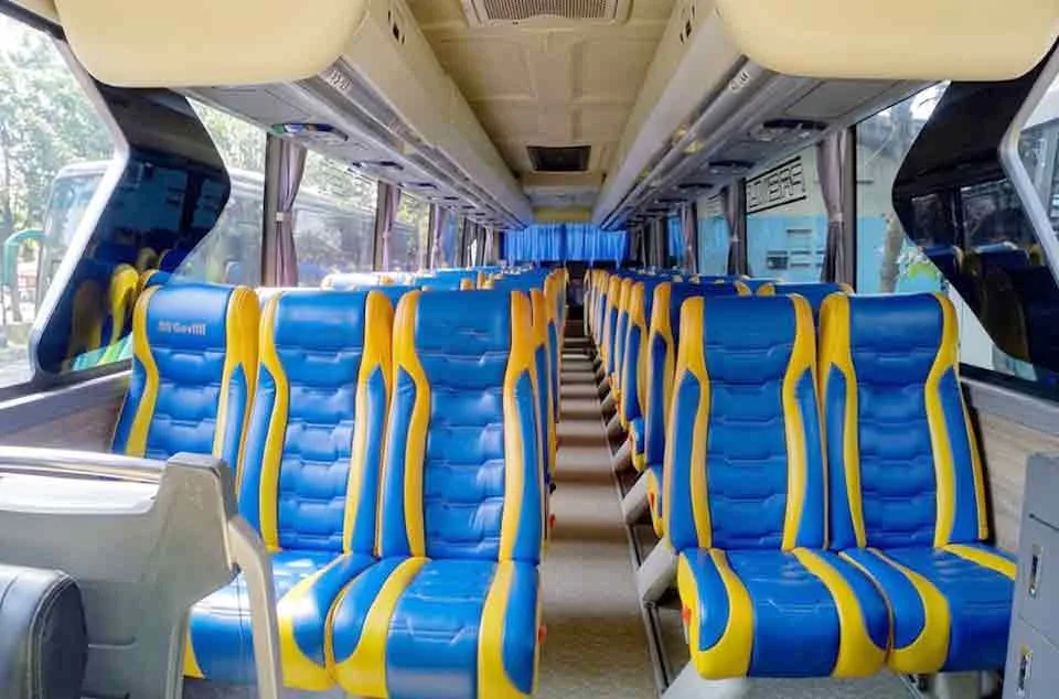 denah jumlah kursi bus pariwisata 31 seat dan 59 seat