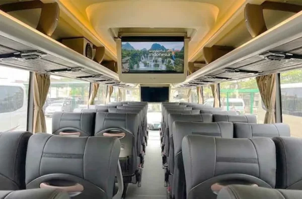 fasilitas kenyamanan bus pariwisata terkini